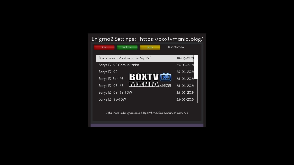 Nueva actualización del plugin e2settings-Boxtvmania